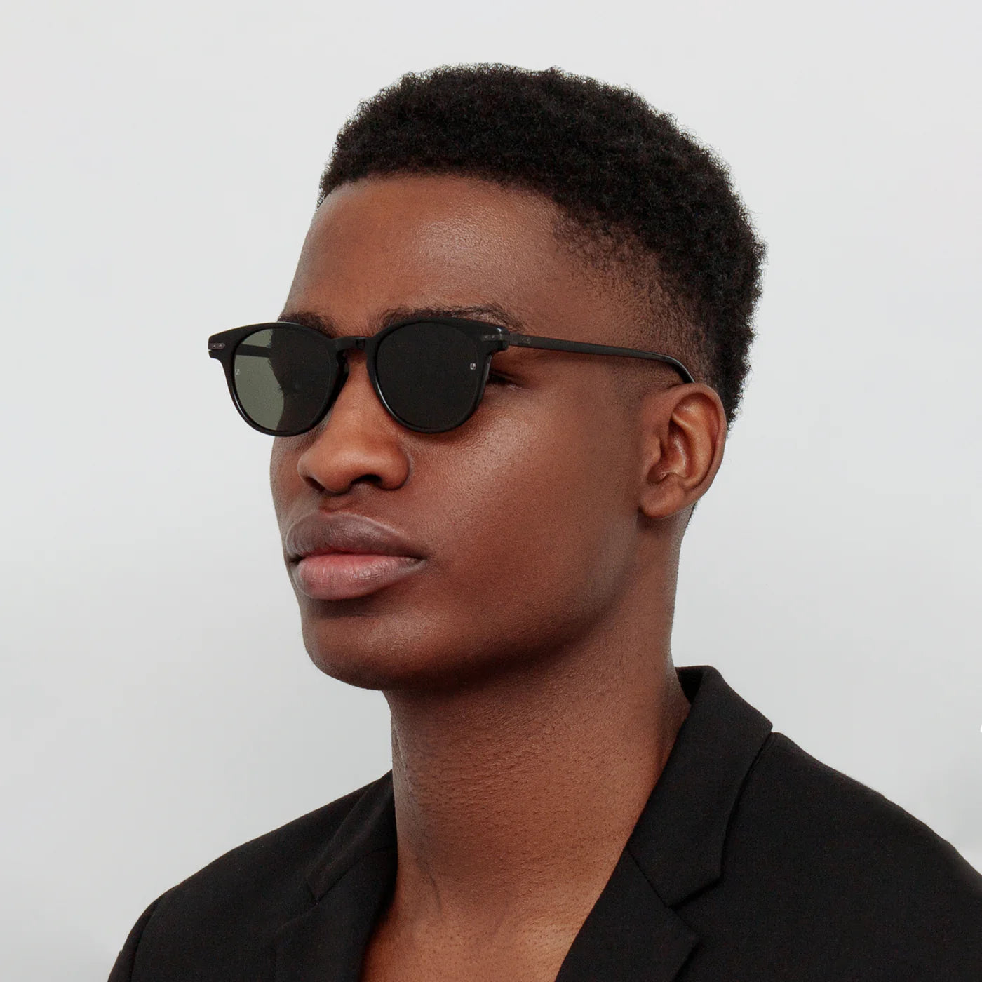 Bay Sunglasses in Black and Matt Nickel