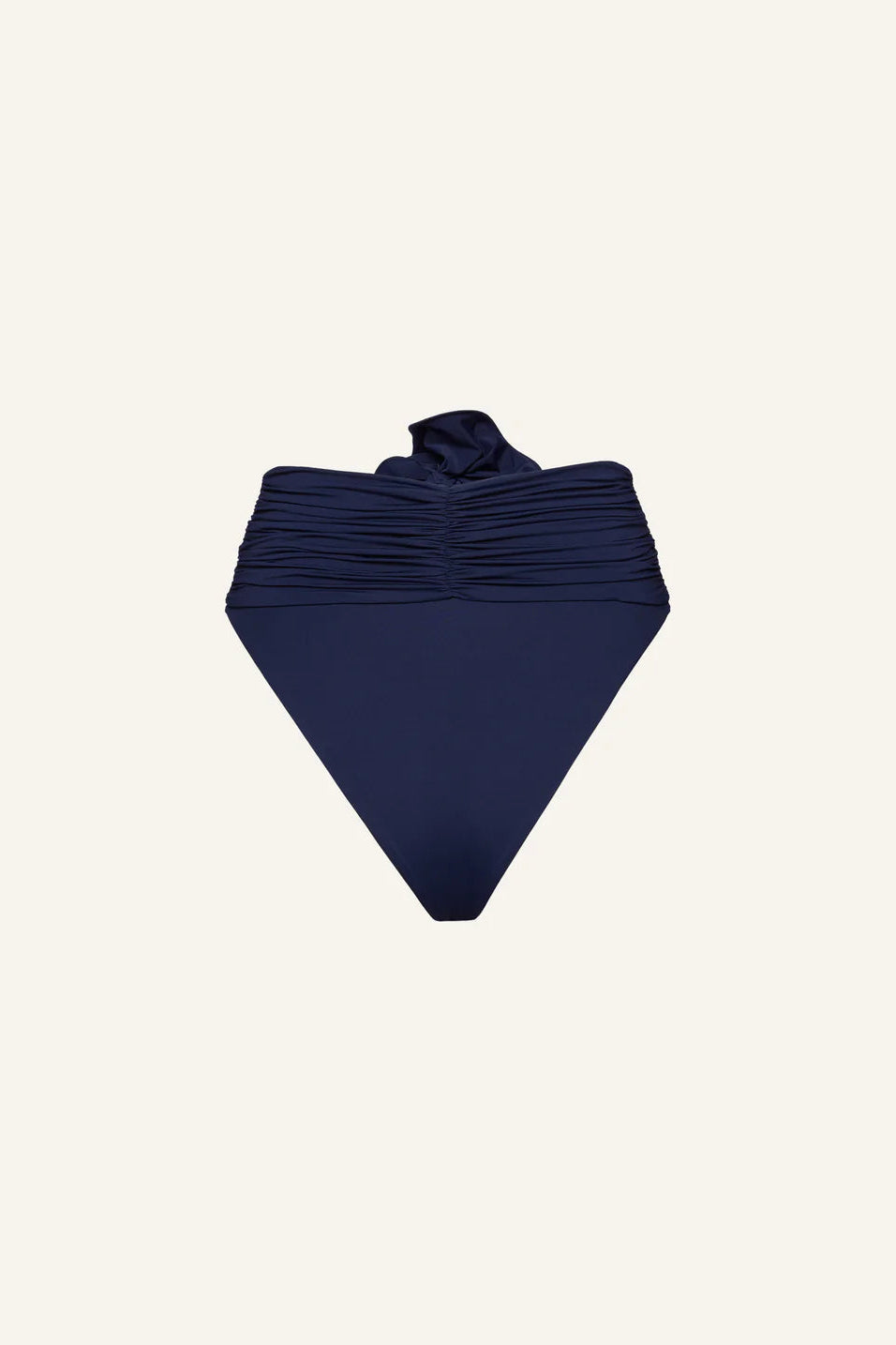 Floral Strappy Triangle Bikini top & High-Waisted floral Appliqué Swim Bottom Blue