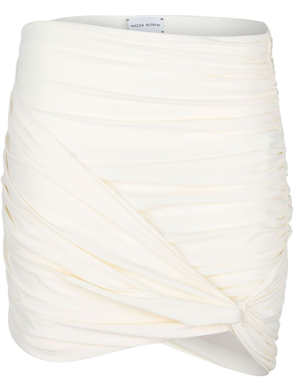 Draped Mini swim skirt in Cream