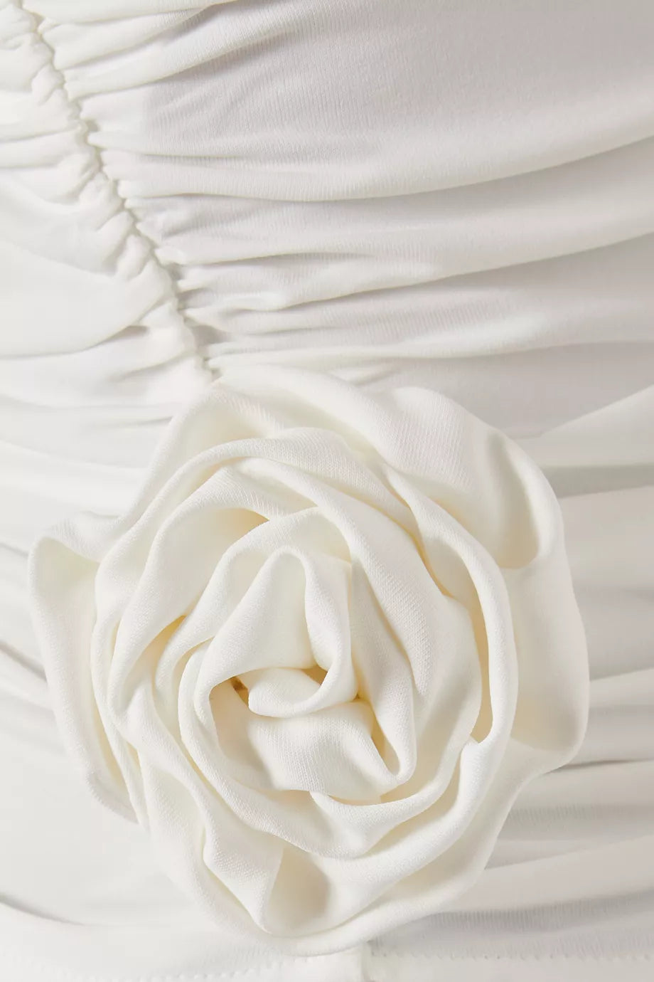 One Shoulder Flower Top Cream