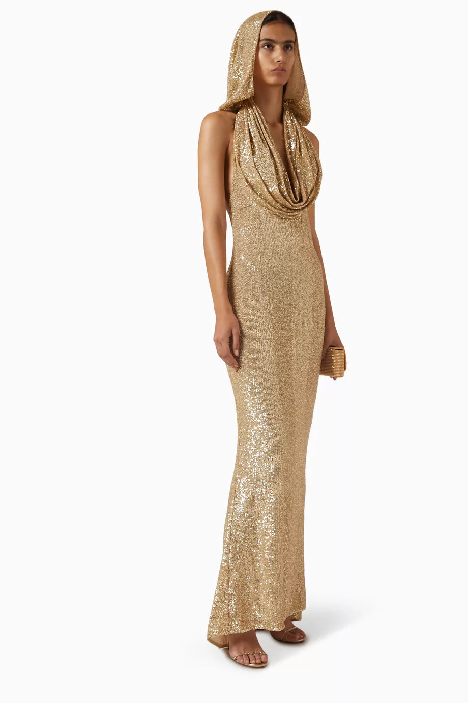 Iris Embellished Gown in Gold