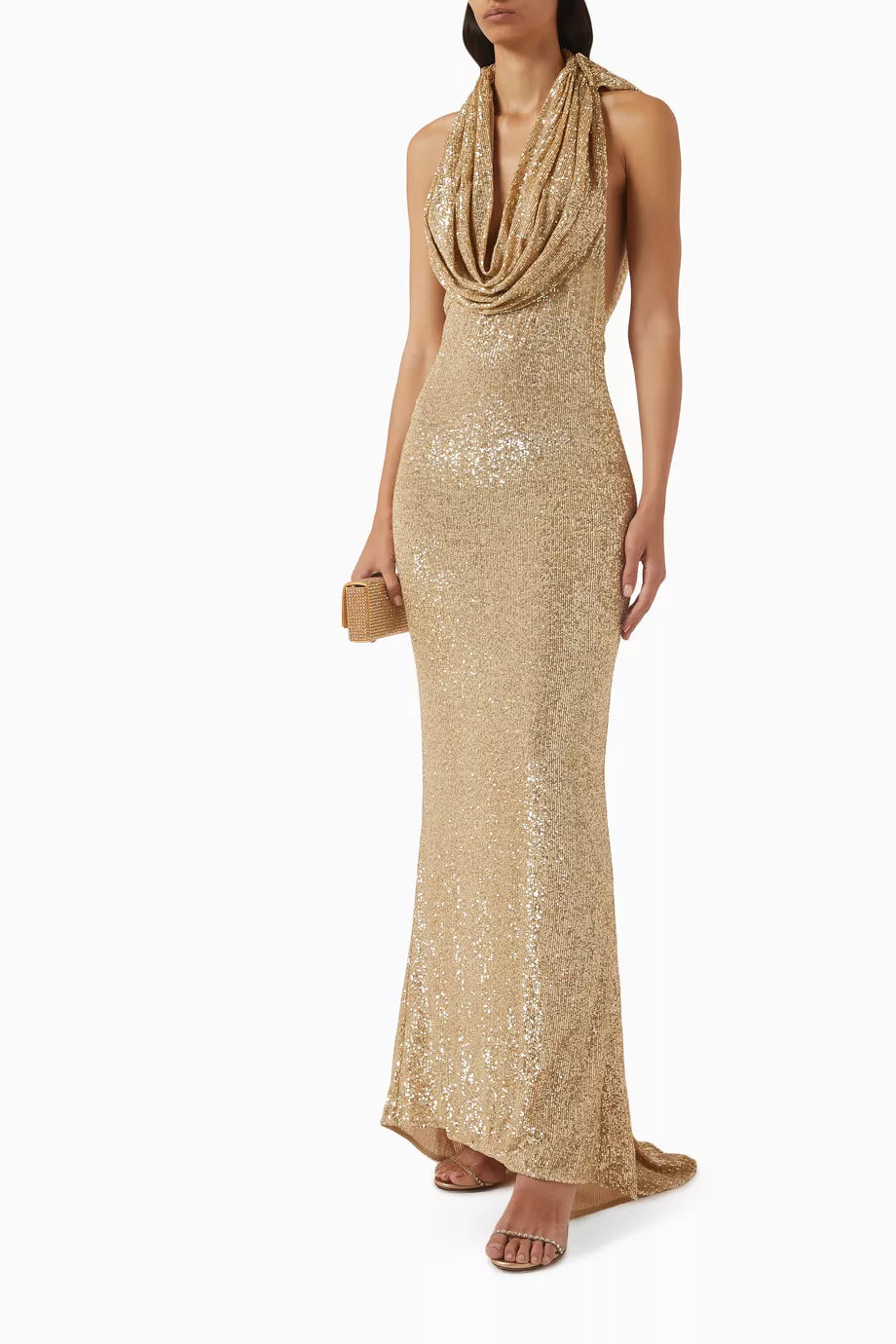 Iris Embellished Gown in Gold