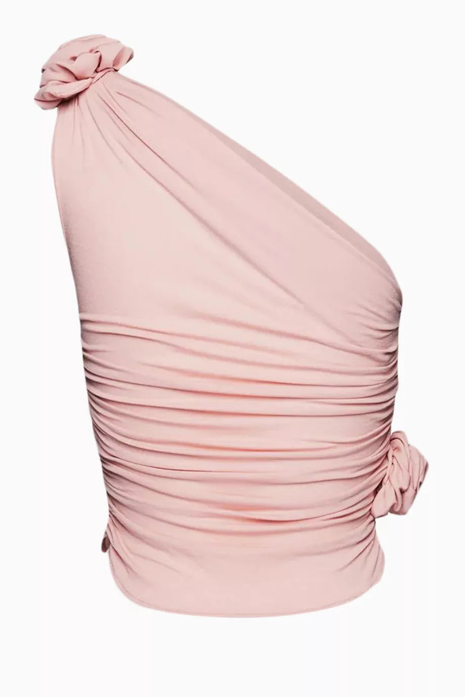 One Shoulder Pink Top