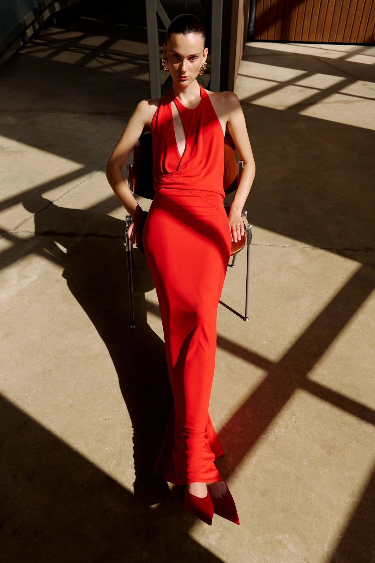 Anya Maxi Jersey Dress Red