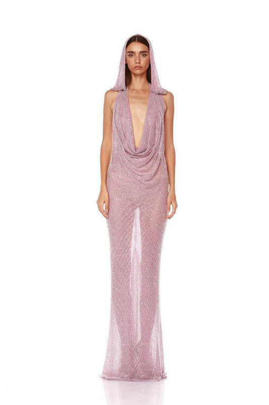 Amalia Beaded Maxi Gown Lilac