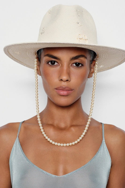 Maxi-pearls Embellished Fedora Hat