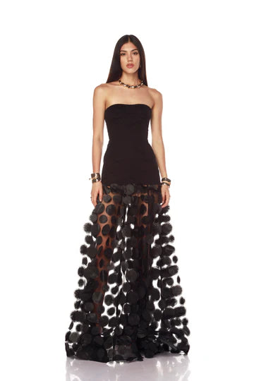 Harper Strapless Black Gown