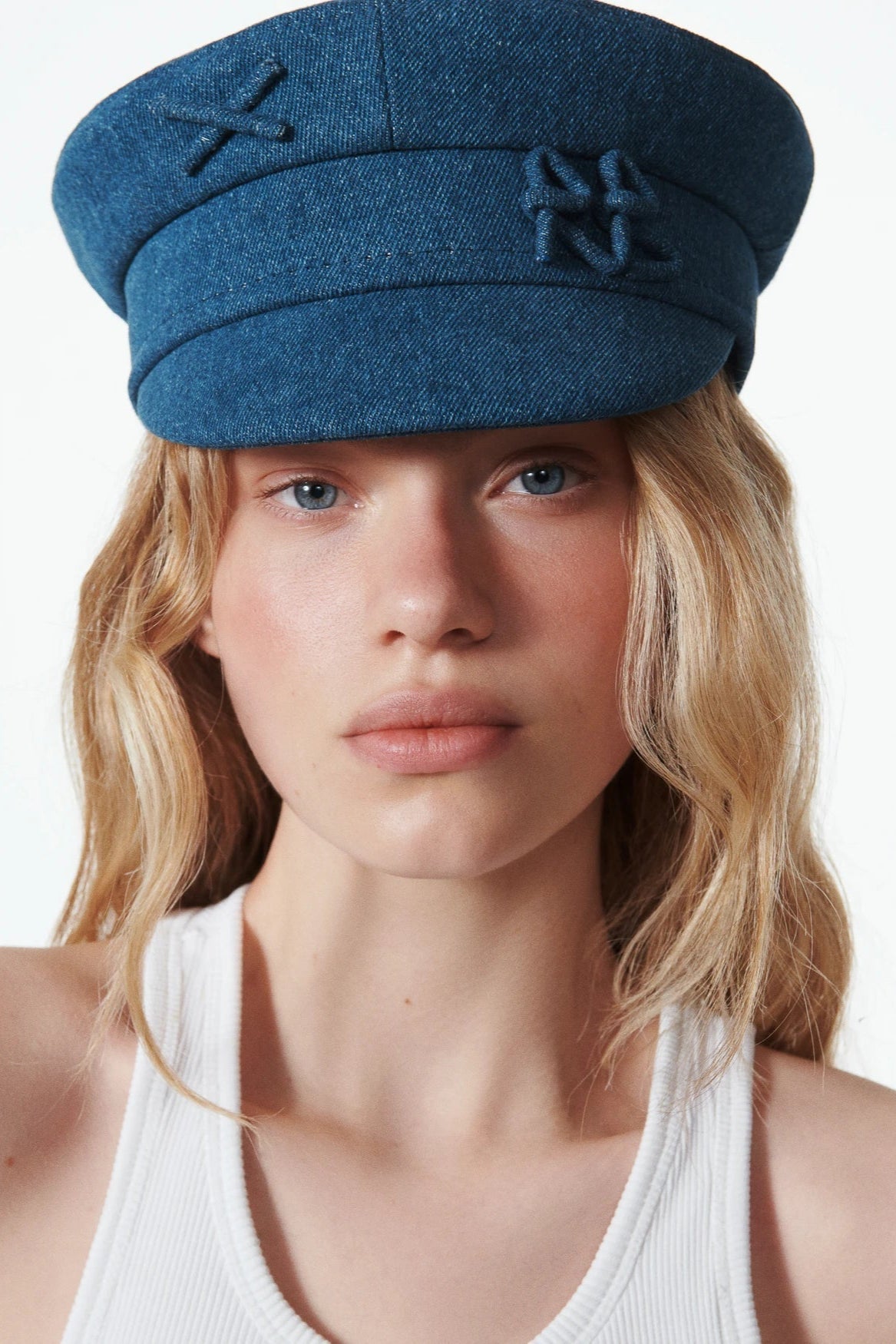 Logo-embellished Denim Baker Boy Cap