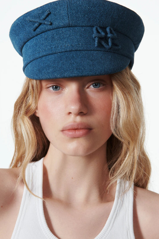 Logo-embellished Denim Baker Boy Cap