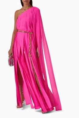 Nia Hot Pink One Shoulder Gown