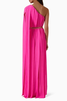 Nia Hot Pink One Shoulder Gown