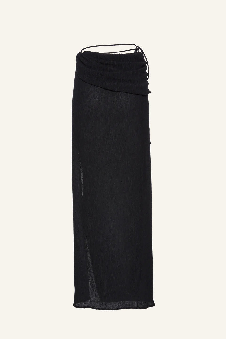 Asymmetrical pearl maxi skirt in Black