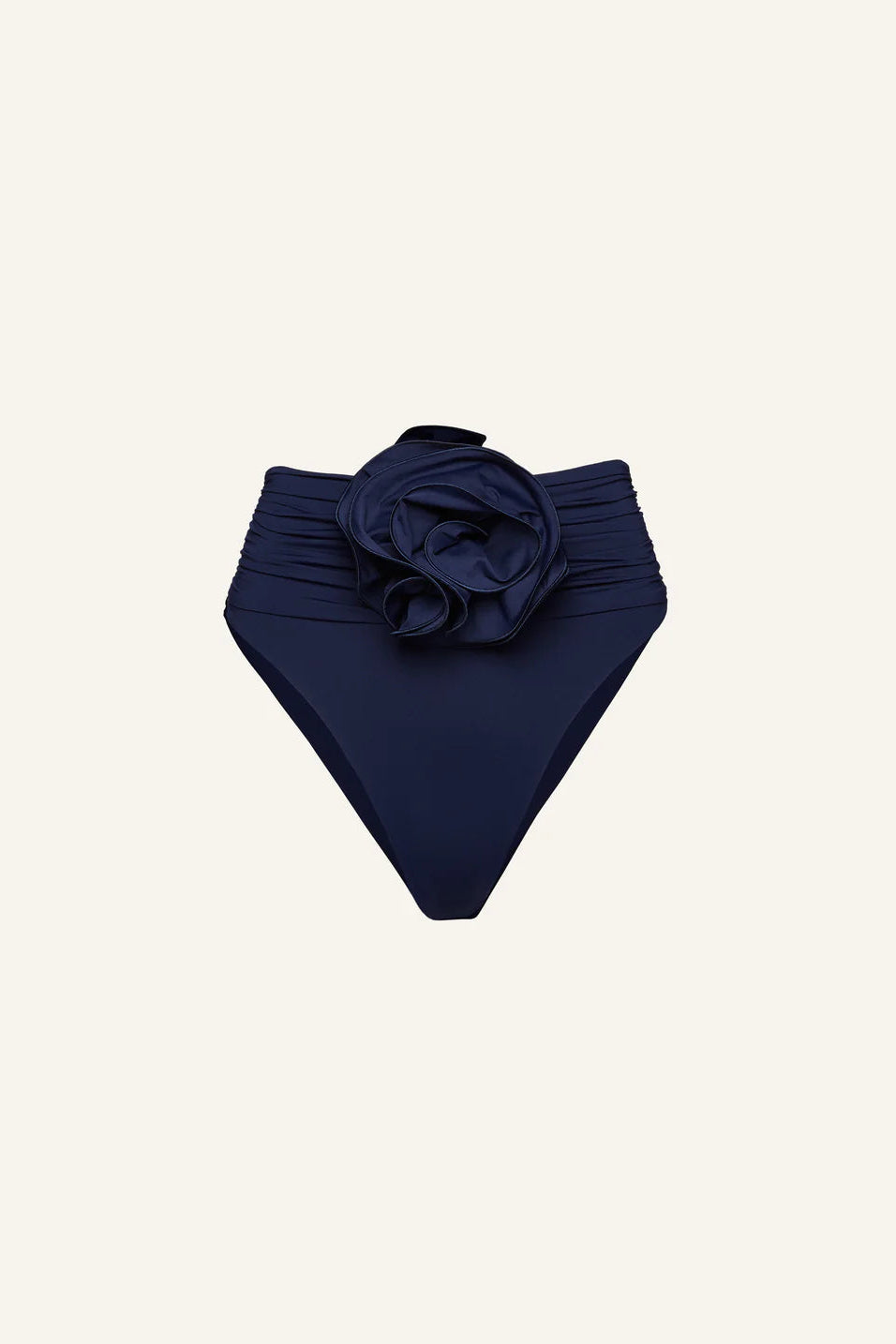 Floral Strappy Triangle Bikini top & High-Waisted floral Appliqué Swim Bottom Blue