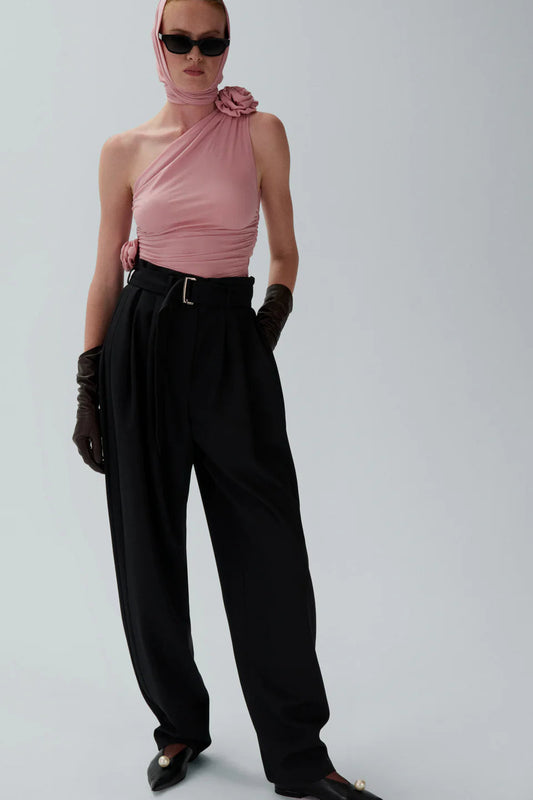 One Shoulder Pink Top