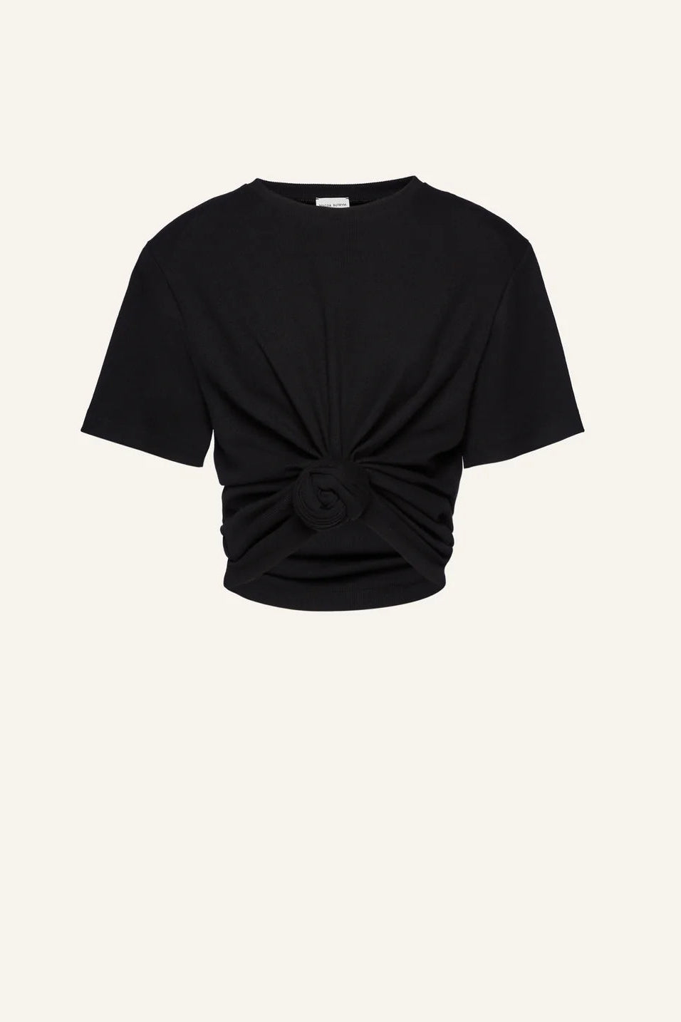 Knot-Front T-shirt in Black