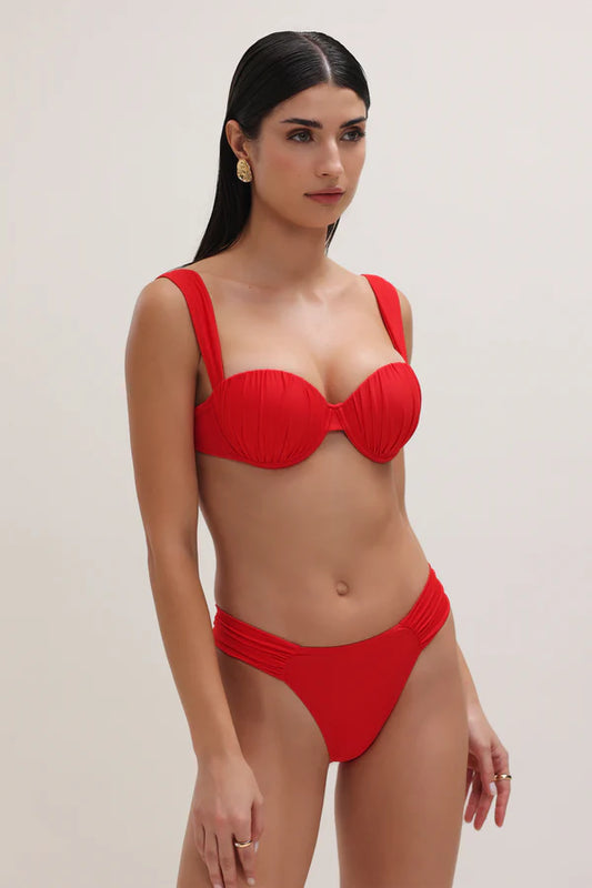 Ruched Bikini Set Classic Red