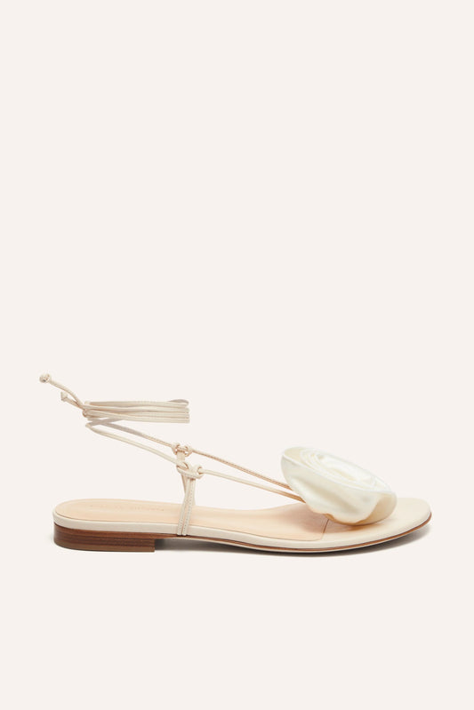 Wrap Around Flower Sandals Cream
