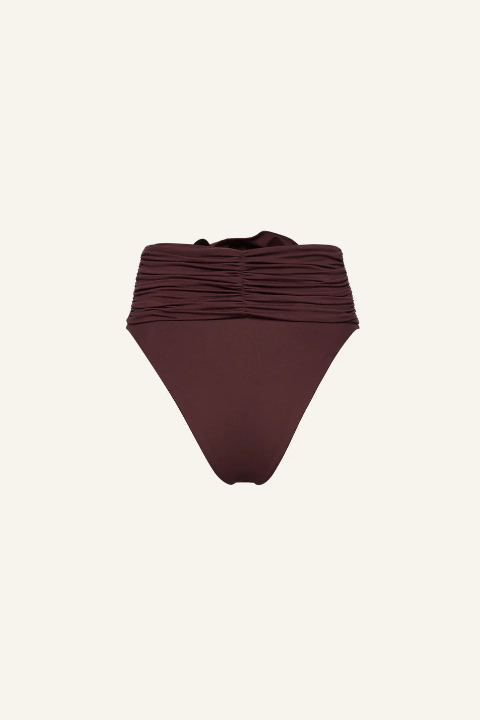 Swim Bra top & High-Waisted Flower Appliqué Swim Bottom Brown