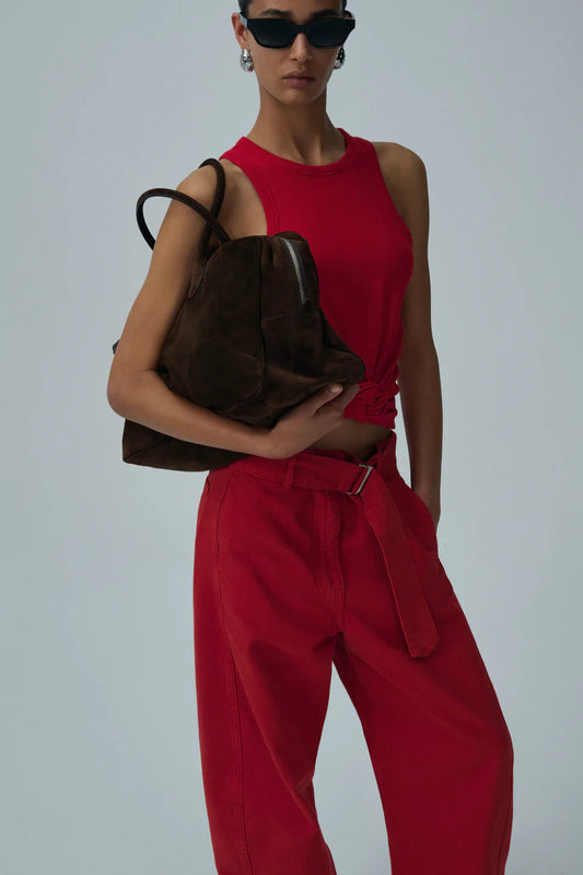 Knotted Tank Top in Red