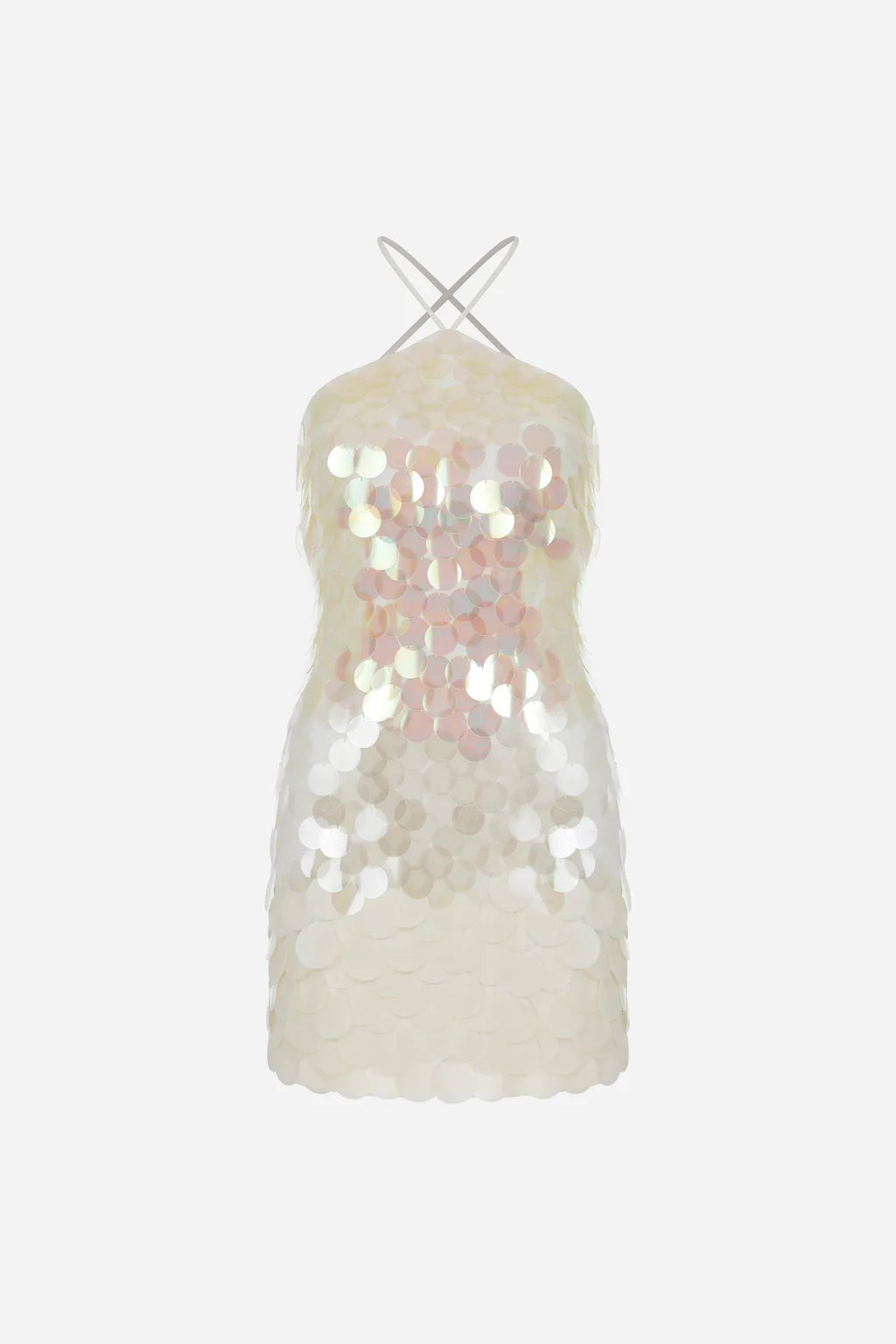 Veronica Sequin Mini Dress Beige