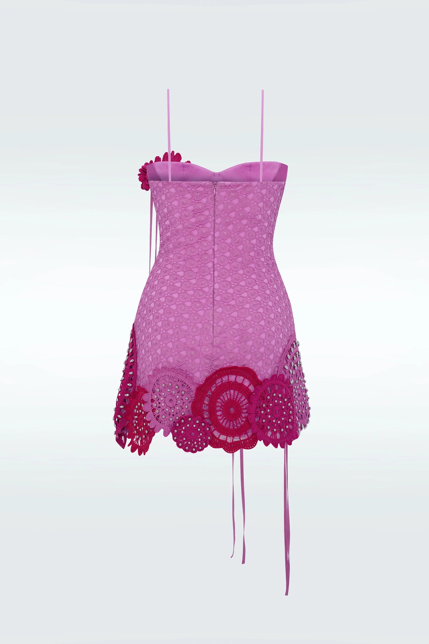Flower Stud Dress Pink