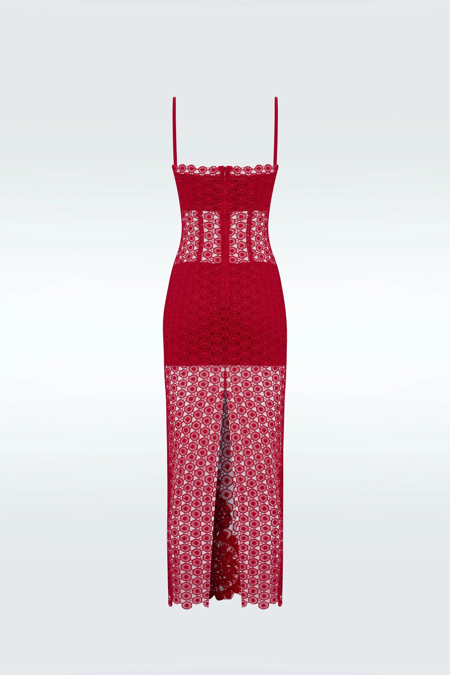 Broderie Flower Dress Red