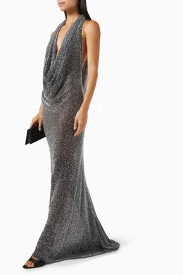 Amalia Beaded Gown Noir