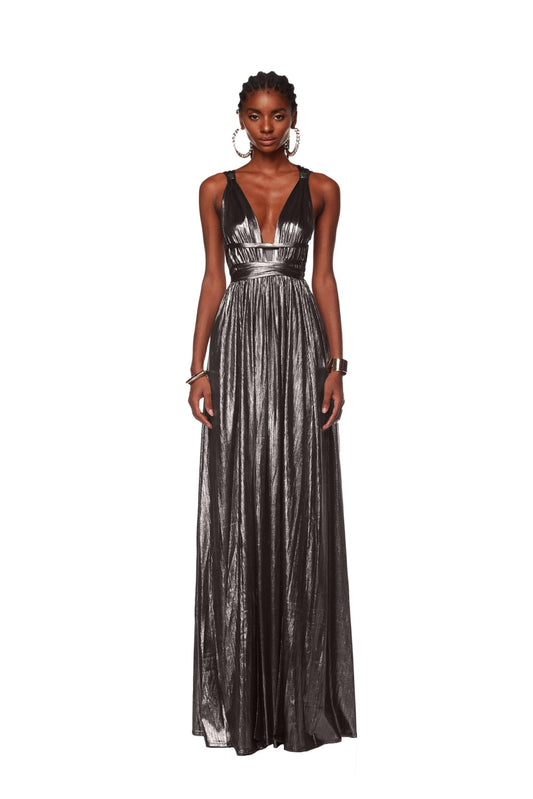 Goddess Maxi Gown Silver