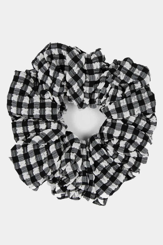 Hair Scrunchie Gingham Black