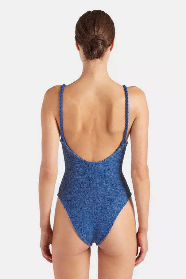 Camille Swim Metallic Denim