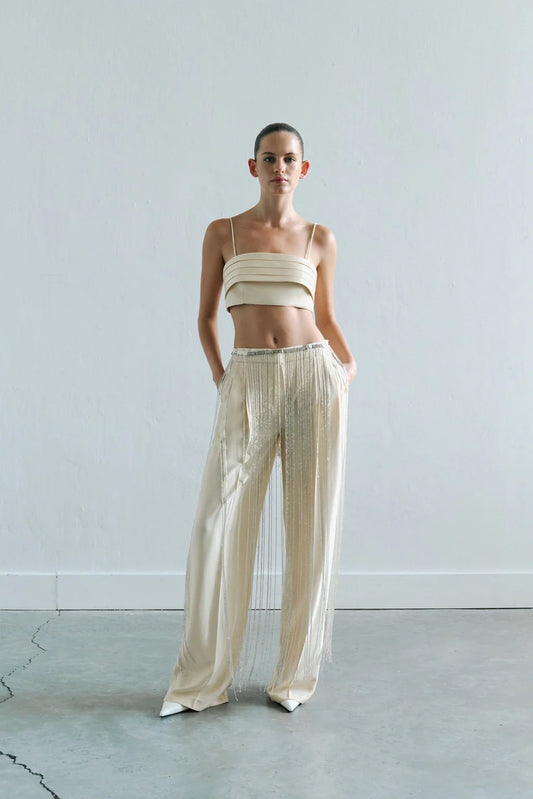 Pia Satin Top Yellow